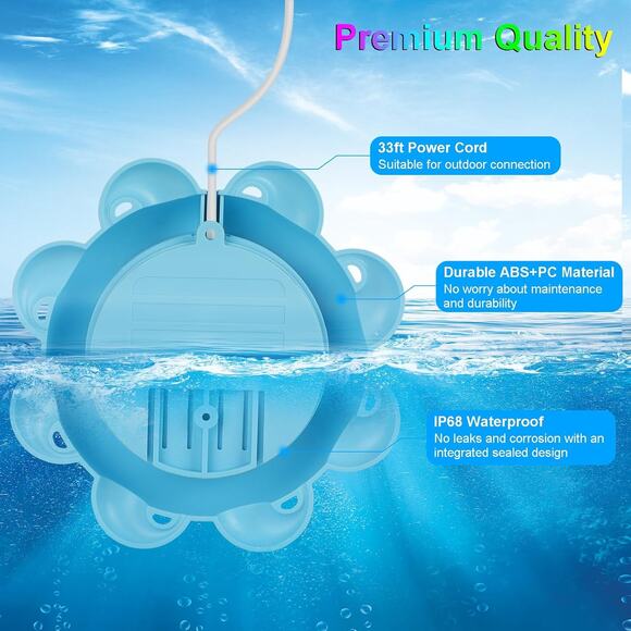 2‎ Pack LED Pool Lights Remote Control Underwater Color Changing Timer - Picture 2 of 3